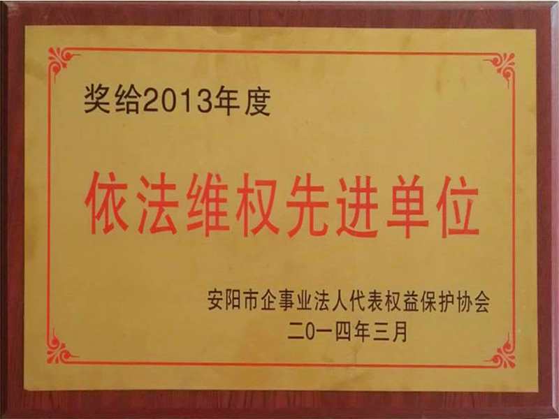 依法 维权先进单位